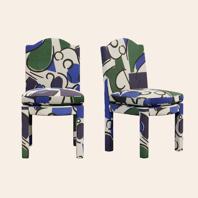 Textile Seaweed Leo Dining Chairs by Ceraudo, 1970s, Set of 2 For Sale - Image 7 of 7