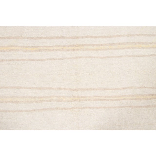 Rug & Kilim Vintage Turkish Kilim Hemp Rug With Gold Stripes by Rug & Kilim, 1950-1959 For Sale - Image 4 of 9