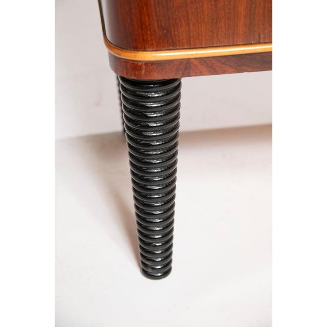 Black Art Deco Walnut and Maple Sideboard with Handles, 1940 For Sale - Image 8 of 14