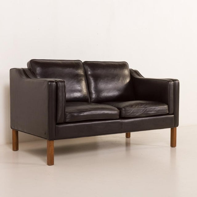 Danish Black Aniline Leather Sofa by Hurup, 1980s For Sale - Image 10 of 18