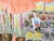 Pink Flower Market Watercolor by Ken L. Stephens For Sale - Image 8 of 8