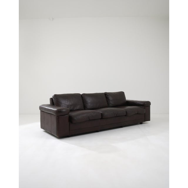 Mid 20th Century 20th Century German Upholstered Leather Sofa For Sale - Image 5 of 9