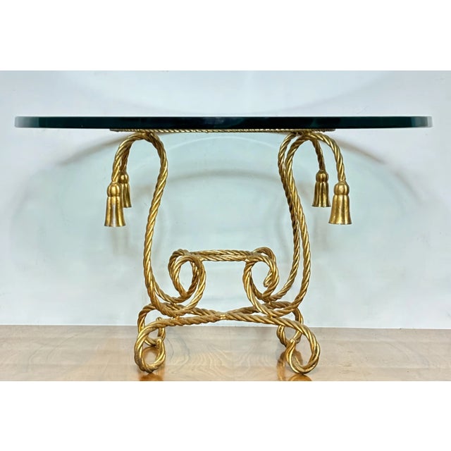 Italian Italian Mid Century Twisted Rope and Tassel Side / Coffee Table For Sale - Image 3 of 5