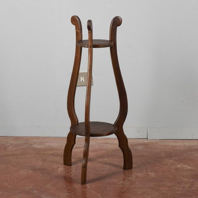 Vintage Handcrafted Wooden Plant Stand For Sale - Image 4 of 18