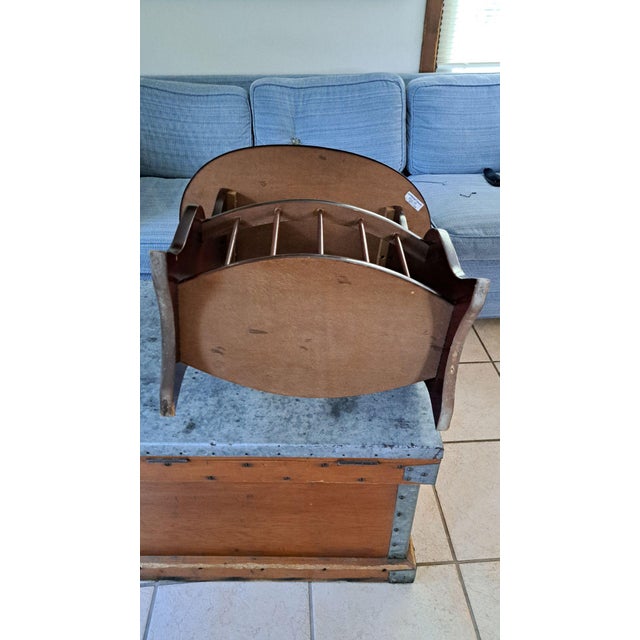 Vintage Preferred Stock Mid Century Wood Floor Lamp End Table Magazine Rack Comb For Sale - Image 10 of 12