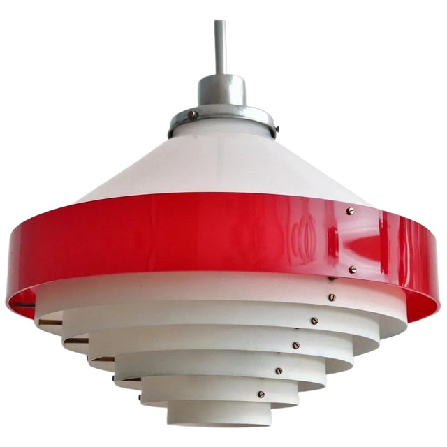 Mid-Century Italian Pendant Lamp in Acrylic Aluminum and Brass by Stilnovo, 1950s For Sale