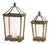 Natural Wooden Lantern with Open Top (Set of 2) For Sale