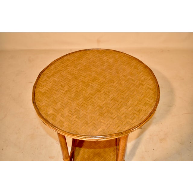 Wood 19th Century Round Bamboo Side Table For Sale - Image 7 of 8