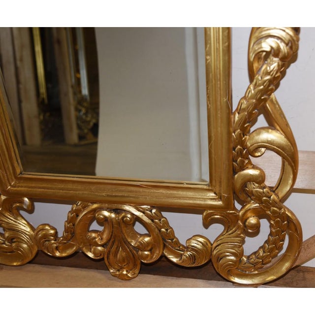 Gilt Rococo Pier Mirror in Carved Frame For Sale - Image 6 of 8