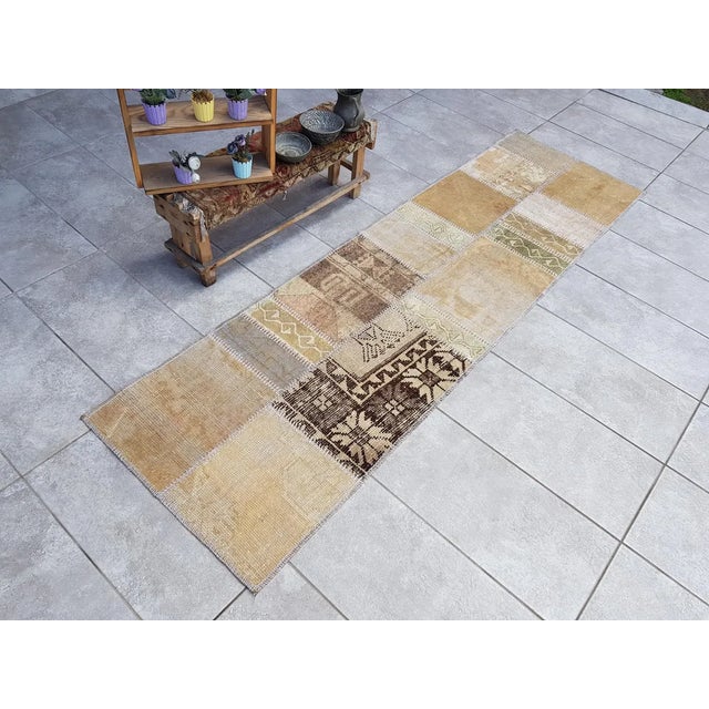 Turkish Biege Anatolian Vintage Hallway Runner For Sale - Image 3 of 10