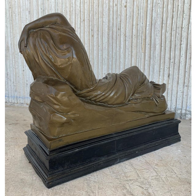 Italian Bronze Tuscany Neoclassical Style Sculpture Featuring a Relaxed Woman For Sale - Image 6 of 12