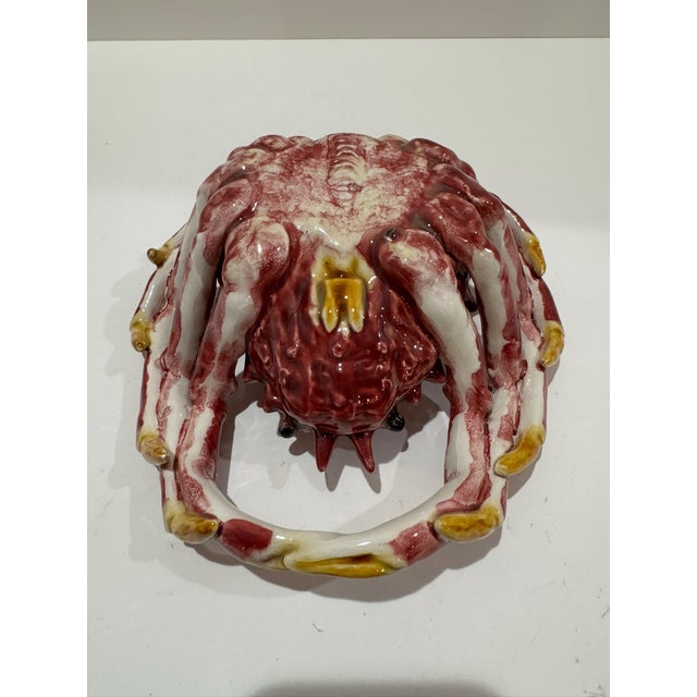 Vintage Majolica-Style Sea Creature Tureens – Crab and Lobster Ceramic Sculptures - Set of Four For Sale - Image 18 of 18