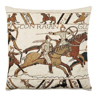 Bayeux-Battle (Woollen) Tapestry Cushion With Feather Filler - 43x43cm (17"x17") For Sale