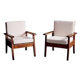 French Lounge Chairs in the styler of René Gabriel, France, 1940s For Sale