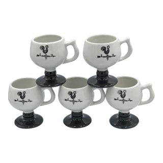 1950s Mid Century Modern Caribe Diner Puerto Rico Pedestal 5 Coffee Mug Rooster Weathervane For Sale