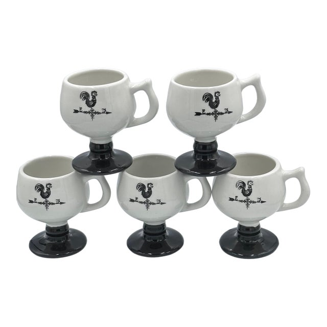 1950s Mid Century Modern Caribe Diner Puerto Rico Pedestal 5 Coffee Mug Rooster Weathervane For Sale