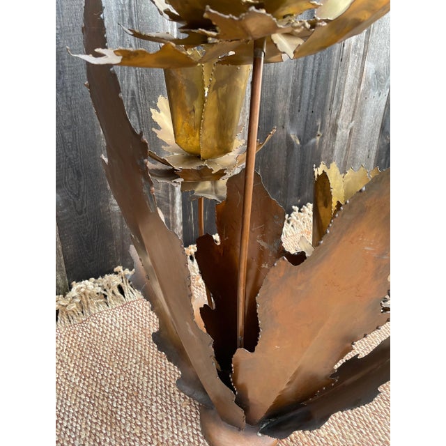 Flower Floor Lamp in the style of Maison Jansen, 1980s For Sale - Image 4 of 12