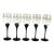 1980s Amaryllis, Black, Stemmed Wines by Colony - Set of Five For Sale