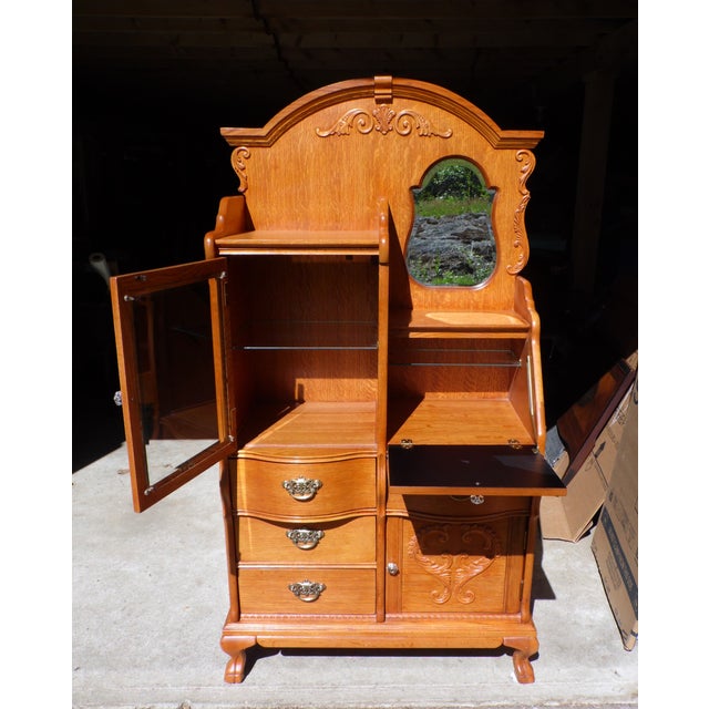 Lexington Victorian Sampler Oak Side by Side Secretary Desk