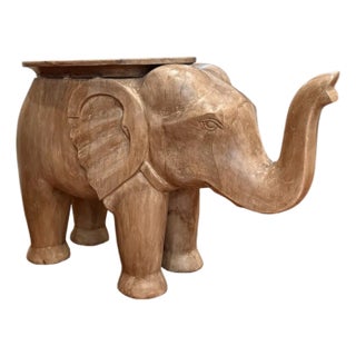 Pottery Barn Wood Elephant Side Table / Nightstand For Sale