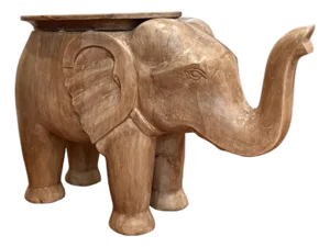 Pottery Barn Wood Elephant Side Table / Nightstand