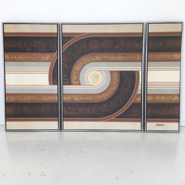 1970s Letterman Abstract Triptych Paintings Set of 3 Chairish