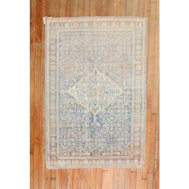 Textile Antique Zabihi Collection Persian Senneh Scatter Size Rug - 3'3" x 4'7" For Sale - Image 7 of 9