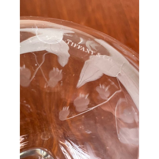 Vintage Tiffany & Co. Etched Crystal Pitcher Featuring a Lily of the Valley Floral Motif For Sale - Image 9 of 9