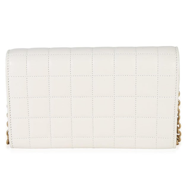 Yves Saint Laurent Crema Soft Calfskin Le Maillon Wallet On Chain For Sale - Image 4 of 8
