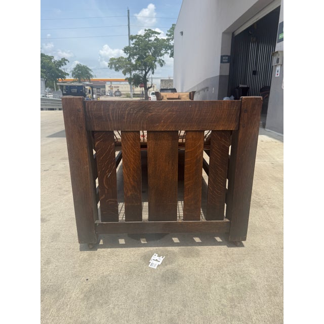 Early L & Jg Stickley Mission Oak Fainting Couch For Sale - Image 12 of 18
