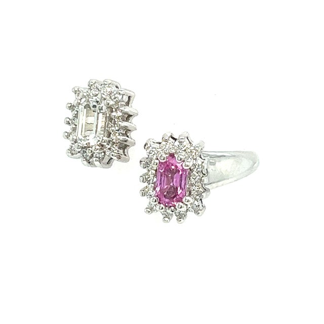 2010s Natural Sapphire Bypass Ring 7 14k W Gold 0.74 TCW Certified For Sale - Image 5 of 15