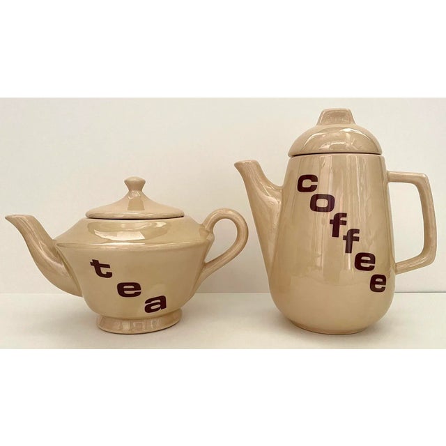 Ceramic Mid Century Ceramic Tea & Coffee Pot Set- 2 Pieces For Sale - Image 7 of 7