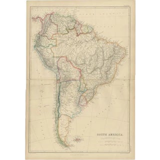 Antique Map of South America by W. G. Blackie, 1859 For Sale