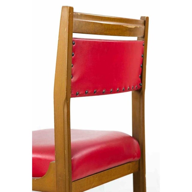 Italian Red Leather Chairs, 1970, Set of 6 For Sale - Image 6 of 9