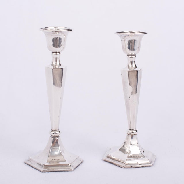 Sheffield 1910s Edwardian Sterling Silver Rowing Trophy Candlesticks - a Pair For Sale - Image 4 of 11