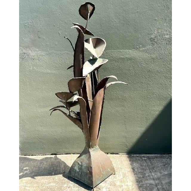 Late 20th Century Vintage Patinated Verdigris Copper Fountain For Sale - Image 5 of 12