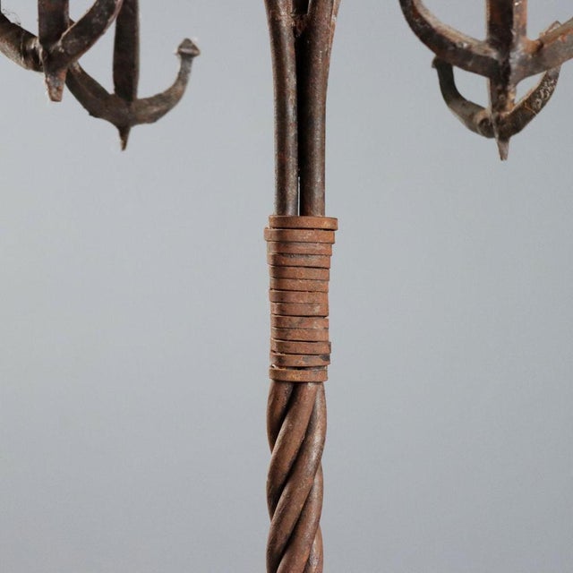Italian Candleholder in Wrought Iron For Sale - Image 6 of 8