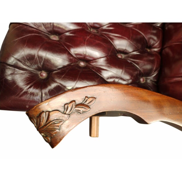 Burgundy 1990s 4 Hancock & Moore Tufted Executive Chairs For Sale - Image 8 of 12
