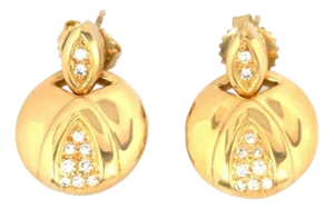 Movado Diamonds 18k Yellow Gold Dangle Earrings, 2 Pieces