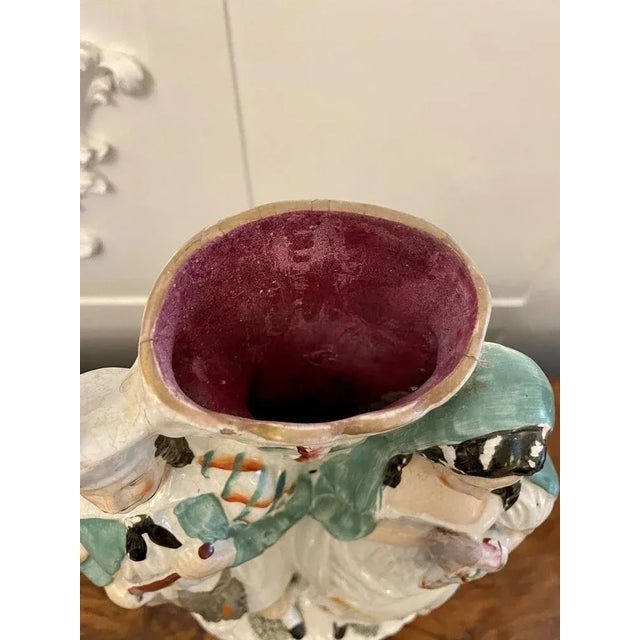 Blue Large Victorian Flat Back Figure from Staffordshire, 1860s For Sale - Image 8 of 11