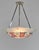 1930s Loys Lucha French Art Deco Pendant Light 1930s - Enameled Pink Floral Bowl For Sale - Image 5 of 13