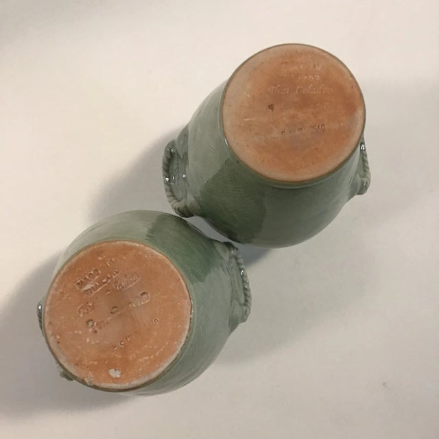 Ceramic 1990’s Thai Celadon Urn Vases in Traditional Celadon Jade Glaze - a Pair For Sale - Image 7 of 8