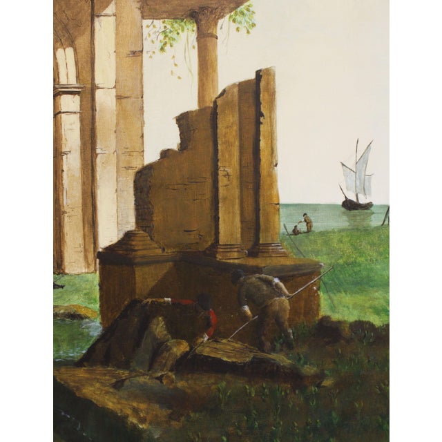 Early-Mid 20th Century Set of Three Italian Architectural Ruins Paintings For Sale In Raleigh - Image 6 of 10