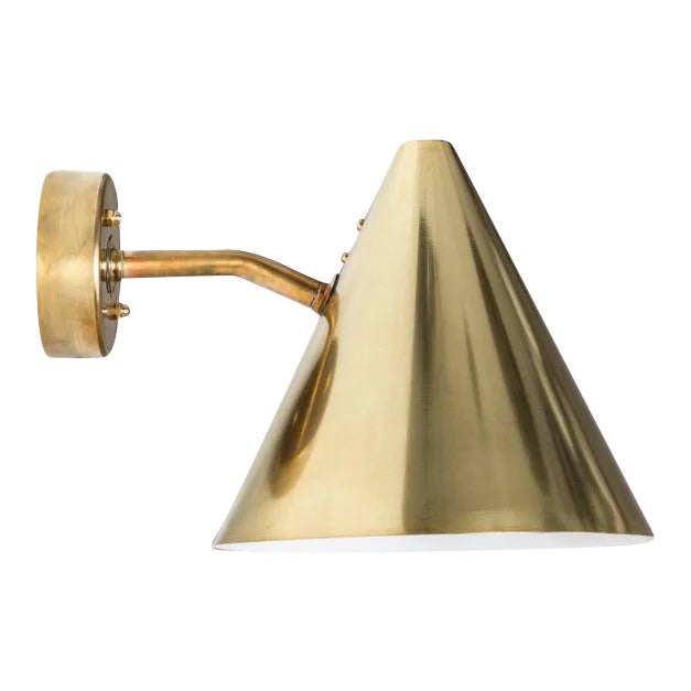 Hans-Agne Jakobsson 'Tratten' Polished Brass Outdoor Sconce For Sale