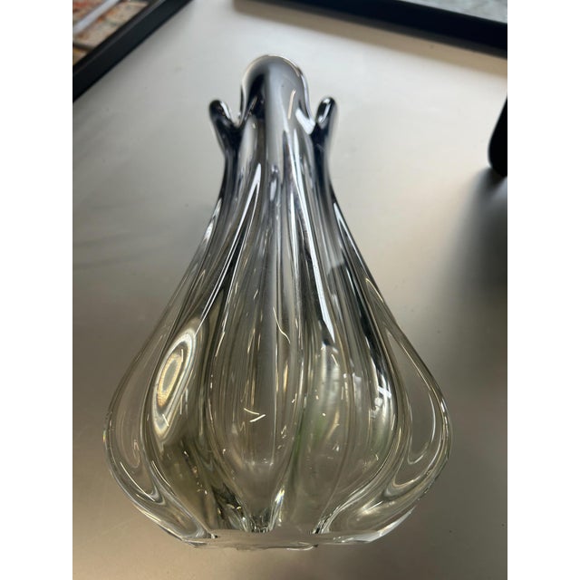 Sommerso Murano Glass Flower Shape Vase, 1970s For Sale - Image 6 of 7