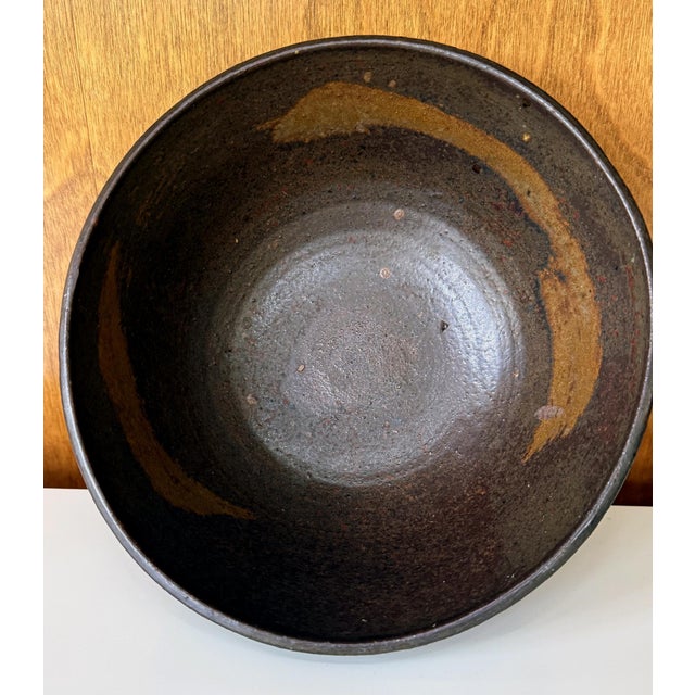 Large Ceramic Bowl with Abstract Glaze by Toshiko Takaezu For Sale - Image 15 of 15