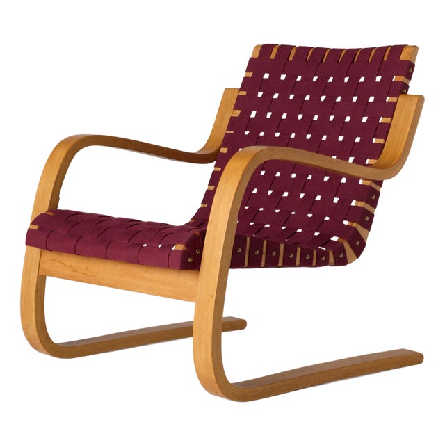 1940s Webbed Lounge Chair by Alvar Aalto For Sale