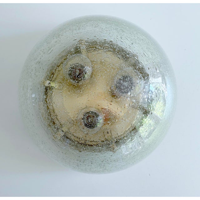 Metal Large Glass and Brass Ceiling Light from Limburg For Sale - Image 7 of 18