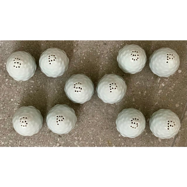 Ceramic Late 20th Century French Limoges White Porcelain Salt & Pepper Shakers Fashioned as Artichokes- Set of 10 (5 Pair) For Sale - Image 7 of 12