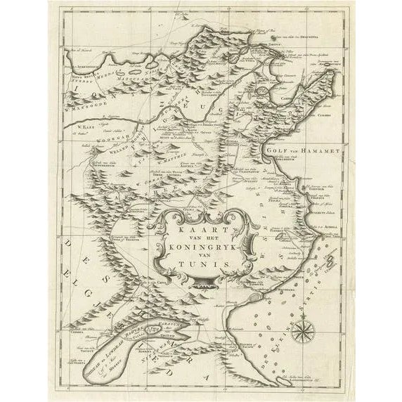 Late 18th Century Antique Map of the Kingdom of Tunisia, Africa, 1773 For Sale - Image 5 of 5